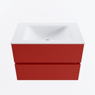 MONDIAZ VICA 70cm badmeubel onderkast Fire 2 lades. Wastafel CLOUD midden zonder kraangat, kleur Talc.