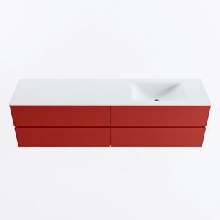 MONDIAZ VICA 180cm badmeubel onderkast Fire 4 lades. Wastafel CLOUD rechts 1 kraangat, kleur Talc.