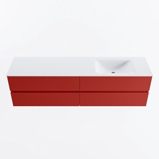 MONDIAZ VICA 180cm badmeubel onderkast Fire 4 lades. Wastafel CLOUD rechts zonder kraangat, kleur Talc.