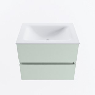 MONDIAZ VICA 60cm badmeubel onderkast Greey 2 lades. Wastafel CLOUD midden 1 kraangat, kleur Talc.