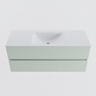 MONDIAZ VICA 120cm badmeubel onderkast Greey 2 lades. Wastafel CLOUD midden zonder kraangat, kleur Talc.