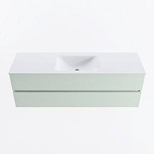 MONDIAZ VICA 150cm badmeubel onderkast Greey 2 lades. Wastafel CLOUD midden 1 kraangat, kleur Talc.