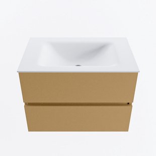 MONDIAZ VICA 70cm badmeubel onderkast Oro 2 lades. Wastafel CLOUD midden 1 kraangat, kleur Talc.