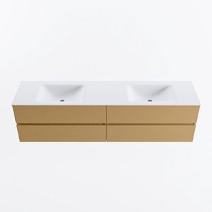 MONDIAZ VICA 190cm badmeubel onderkast Oro 4 lades. Wastafel CLOUD dubbel 2 kraangaten, kleur Talc.