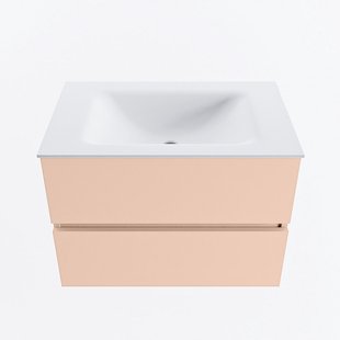 MONDIAZ VICA 70cm badmeubel onderkast Rosee 2 lades. Wastafel CLOUD midden 1 kraangat, kleur Talc.