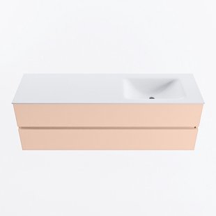 MONDIAZ VICA 150cm badmeubel onderkast Rosee 2 lades. Wastafel CLOUD rechts 1 kraangat, kleur Talc.