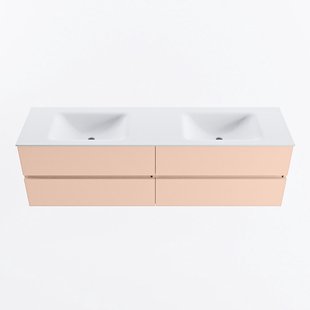 MONDIAZ VICA 170cm badmeubel onderkast Rosee 4 lades. Wastafel CLOUD dubbel 2 kraangaten, kleur Talc.