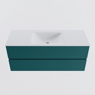 MONDIAZ VICA 120cm badmeubel onderkast Smag 2 lades. Wastafel CLOUD midden zonder kraangat, kleur Talc.