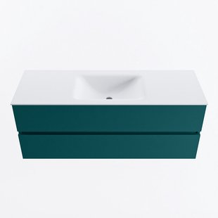 MONDIAZ VICA 130cm badmeubel onderkast Smag 2 lades. Wastafel CLOUD midden 1 kraangat, kleur Talc.