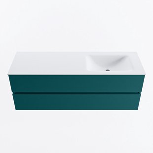 MONDIAZ VICA 140cm badmeubel onderkast Smag 2 lades. Wastafel CLOUD rechts 1 kraangat, kleur Talc.