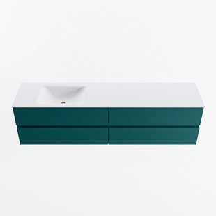 MONDIAZ VICA 190cm badmeubel onderkast Smag 4 lades. Wastafel CLOUD links 1 kraangat, kleur Talc.