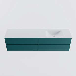 MONDIAZ VICA 190cm badmeubel onderkast Smag 4 lades. Wastafel CLOUD rechts 1 kraangat, kleur Talc.