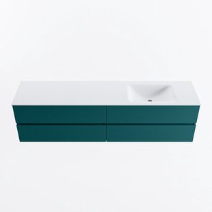 MONDIAZ VICA 190cm badmeubel onderkast Smag 4 lades. Wastafel CLOUD rechts zonder kraangat, kleur Talc.