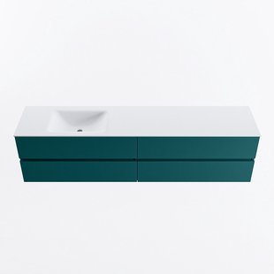 MONDIAZ VICA 200cm badmeubel onderkast Smag 4 lades. Wastafel CLOUD links 1 kraangat, kleur Talc.