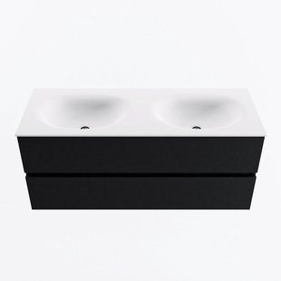 MONDIAZ VICA 120cm badmeubel onderkast Urban 2 lades. Wastafel MOON dubbel 2 kraangaten, kleur Talc.