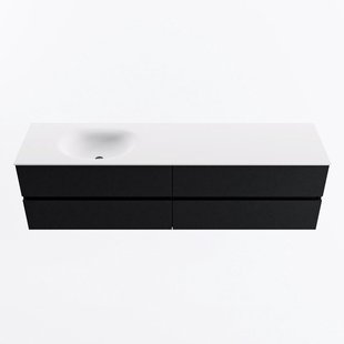 MONDIAZ VICA 180cm badmeubel onderkast Urban 4 lades. Wastafel MOON links 1 kraangat, kleur Talc.