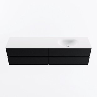 MONDIAZ VICA 190cm badmeubel onderkast Urban 4 lades. Wastafel MOON rechts 1 kraangat, kleur Talc.