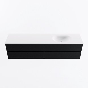 MONDIAZ VICA 190cm badmeubel onderkast Urban 4 lades. Wastafel MOON rechts zonder kraangat, kleur Talc.