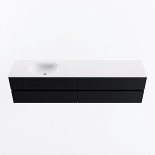 MONDIAZ VICA 200cm badmeubel onderkast Urban 4 lades. Wastafel MOON links 1 kraangat, kleur Talc.