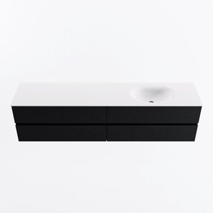 MONDIAZ VICA 200cm badmeubel onderkast Urban 4 lades. Wastafel MOON rechts zonder kraangat, kleur Talc.