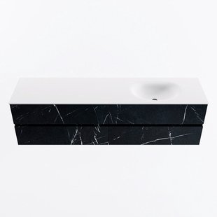MONDIAZ VICA 180cm badmeubel onderkast Marquina 4 lades. Wastafel MOON rechts 1 kraangat, kleur Talc.