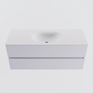 MONDIAZ VICA 120cm badmeubel onderkast Cale 2 lades. Wastafel MOON midden zonder kraangat, kleur Talc.