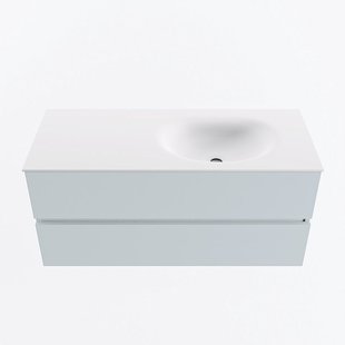 MONDIAZ VICA 110cm badmeubel onderkast Clay 2 lades. Wastafel MOON rechts 1 kraangat, kleur Talc.