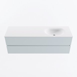 MONDIAZ VICA 150cm badmeubel onderkast Clay 2 lades. Wastafel MOON rechts 1 kraangat, kleur Talc.