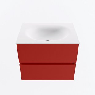 MONDIAZ VICA 60cm badmeubel onderkast Fire 2 lades. Wastafel MOON midden zonder kraangat, kleur Talc.