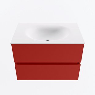 MONDIAZ VICA 70cm badmeubel onderkast Fire 2 lades. Wastafel MOON midden 1 kraangat, kleur Talc.