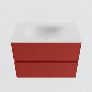 MONDIAZ VICA 70cm badmeubel onderkast Fire 2 lades. Wastafel MOON midden zonder kraangat, kleur Talc.