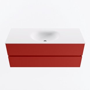 MONDIAZ VICA 120cm badmeubel onderkast Fire 2 lades. Wastafel MOON midden 1 kraangat, kleur Talc.