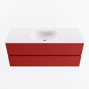 MONDIAZ VICA 120cm badmeubel onderkast Fire 2 lades. Wastafel MOON midden zonder kraangat, kleur Talc.