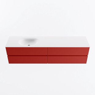 MONDIAZ VICA 190cm badmeubel onderkast Fire 4 lades. Wastafel MOON links 1 kraangat, kleur Talc.