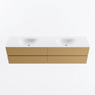 MONDIAZ VICA 190cm badmeubel onderkast Oro 4 lades. Wastafel MOON dubbel 2 kraangaten, kleur Talc.