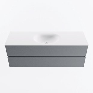 MONDIAZ VICA 140cm badmeubel onderkast Plata 2 lades. Wastafel MOON midden 1 kraangat, kleur Talc.