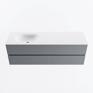 MONDIAZ VICA 150cm badmeubel onderkast Plata 2 lades. Wastafel MOON links 1 kraangat, kleur Talc.