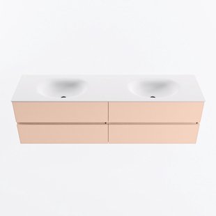 MONDIAZ VICA 170cm badmeubel onderkast Rosee 4 lades. Wastafel MOON dubbel 2 kraangaten, kleur Talc.