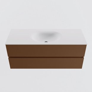 MONDIAZ VICA 120cm badmeubel onderkast Rust 2 lades. Wastafel MOON midden zonder kraangat, kleur Talc.