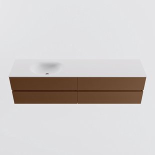 MONDIAZ VICA 190cm badmeubel onderkast Rust 4 lades. Wastafel MOON links 1 kraangat, kleur Talc.