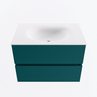 MONDIAZ VICA 70cm badmeubel onderkast Smag 2 lades. Wastafel MOON midden 1 kraangat, kleur Talc.