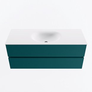 MONDIAZ VICA 120cm badmeubel onderkast Smag 2 lades. Wastafel MOON midden 1 kraangat, kleur Talc.