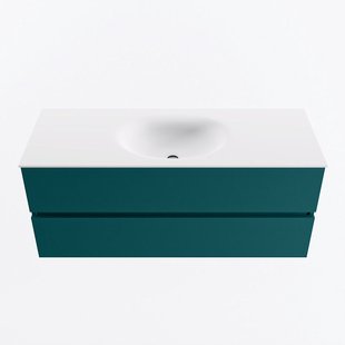 MONDIAZ VICA 120cm badmeubel onderkast Smag 2 lades. Wastafel MOON midden zonder kraangat, kleur Talc.