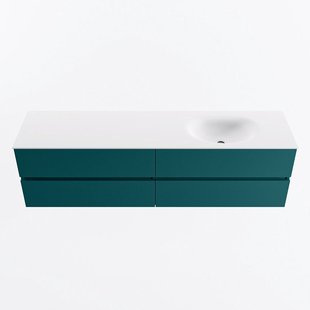 MONDIAZ VICA 180cm badmeubel onderkast Smag 4 lades. Wastafel MOON rechts zonder kraangat, kleur Talc.