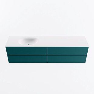 MONDIAZ VICA 190cm badmeubel onderkast Smag 4 lades. Wastafel MOON links 1 kraangat, kleur Talc.