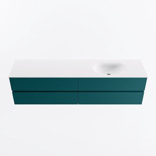 MONDIAZ VICA 190cm badmeubel onderkast Smag 4 lades. Wastafel MOON rechts 1 kraangat, kleur Talc.