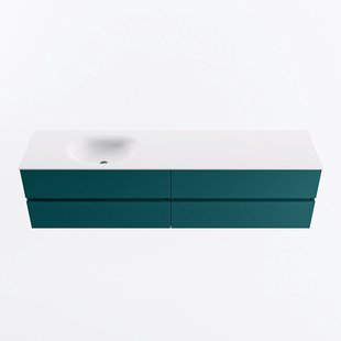 MONDIAZ VICA 190cm badmeubel onderkast Smag 4 lades. Wastafel MOON links zonder kraangat, kleur Talc.