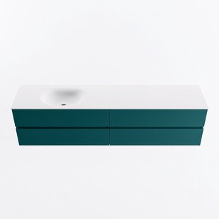 MONDIAZ VICA 200cm badmeubel onderkast Smag 4 lades. Wastafel MOON links 1 kraangat, kleur Talc.