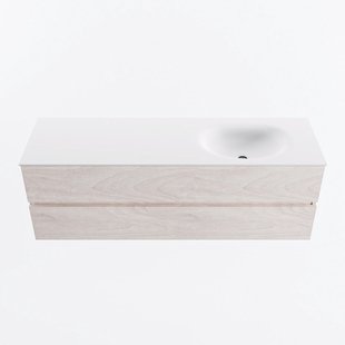 MONDIAZ VICA 150cm badmeubel onderkast Underlayment 2 lades. Wastafel MOON rechts 1 kraangat, kleur Talc.