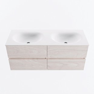 MONDIAZ VICA 120cm badmeubel onderkast Underlayment 4 lades. Wastafel MOON dubbel 2 kraangaten, kleur Talc.